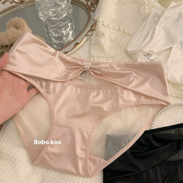 Thin Sexy Satin Underwear For Girls Cotton Crotch