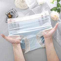 Ice Silk Seamless Panties Ultra-thin Quick-drying Breathable Mid-high Waist Antibacterial Bottom Crotch