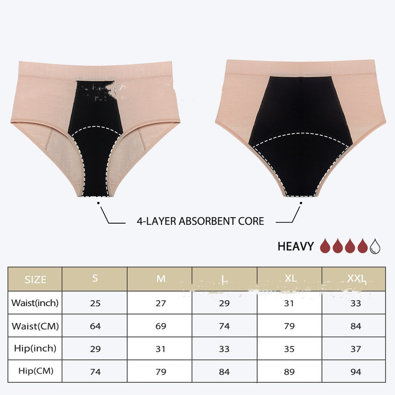 Briefs High Waist Breathable Menstrual Menstrual Period Panties