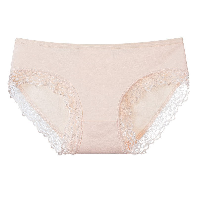 Fashion Women's Lace Edge Solid Color Underwear