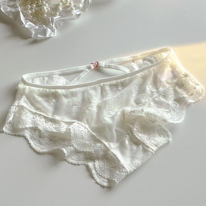 French Style Lace Girl Low Waist Sexy Underwear Breathable Hollow