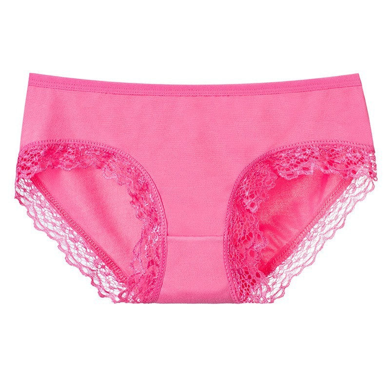 Fashion Women's Lace Edge Solid Color Underwear