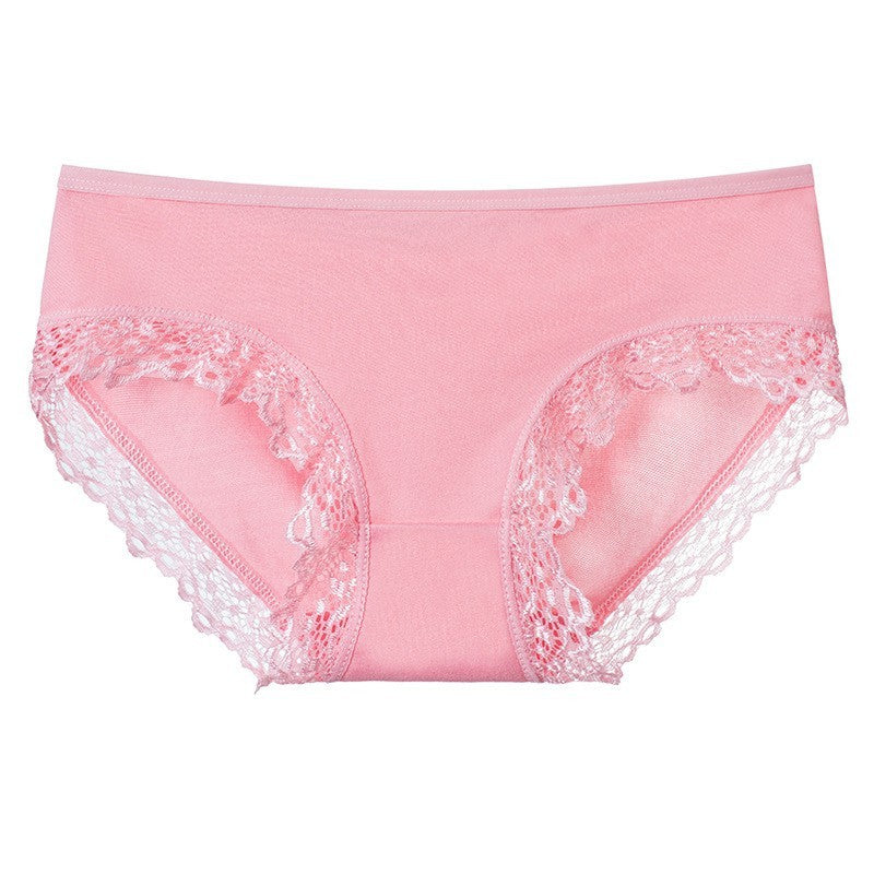 Fashion Women's Lace Edge Solid Color Underwear