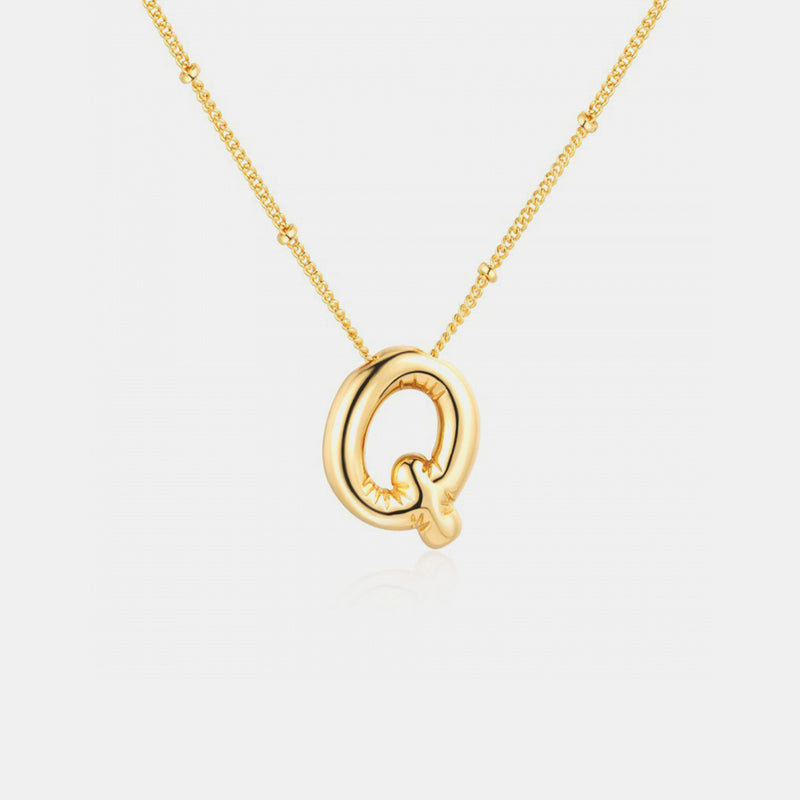 Gold-Plated Bubble Initial Necklace