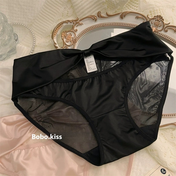 Thin Sexy Satin Underwear For Girls Cotton Crotch