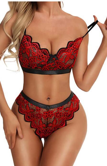 Lace Bra And Panties Set Two-piece Floral