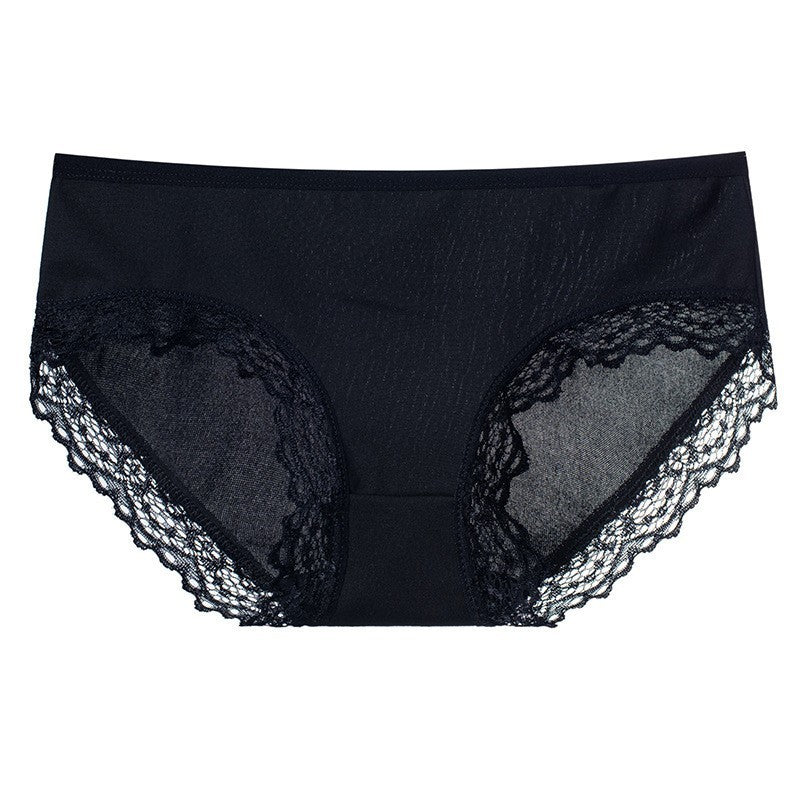 Fashion Women's Lace Edge Solid Color Underwear