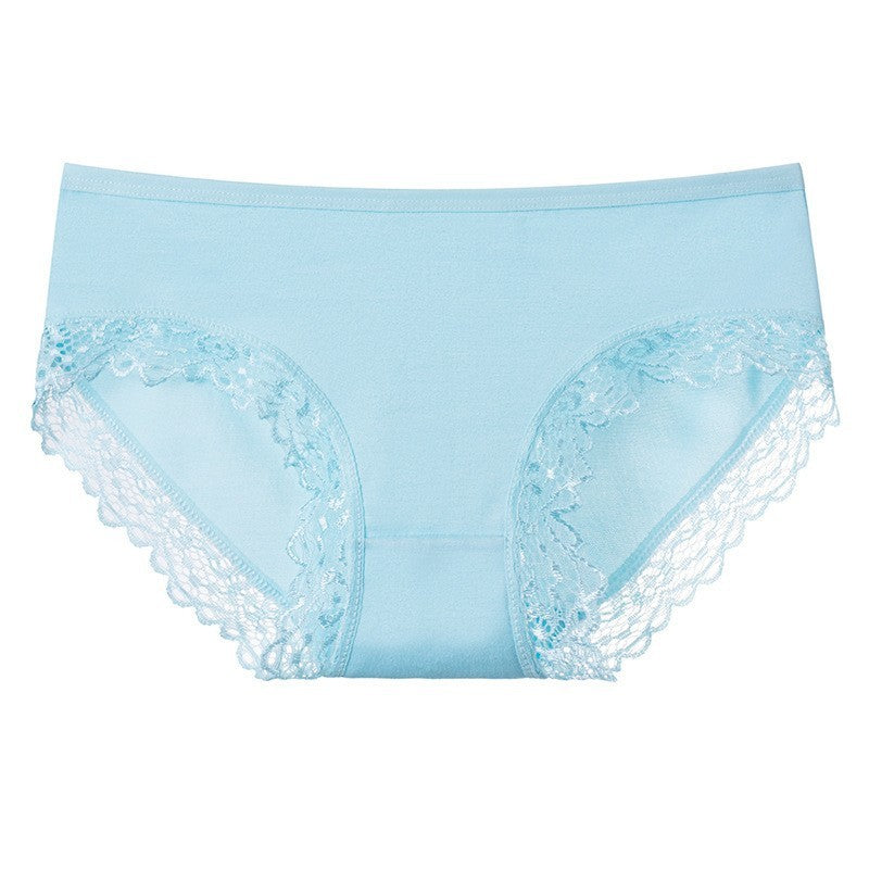 Fashion Women's Lace Edge Solid Color Underwear