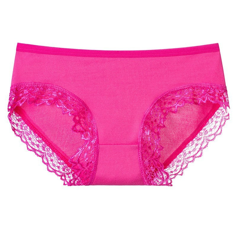 Fashion Women's Lace Edge Solid Color Underwear