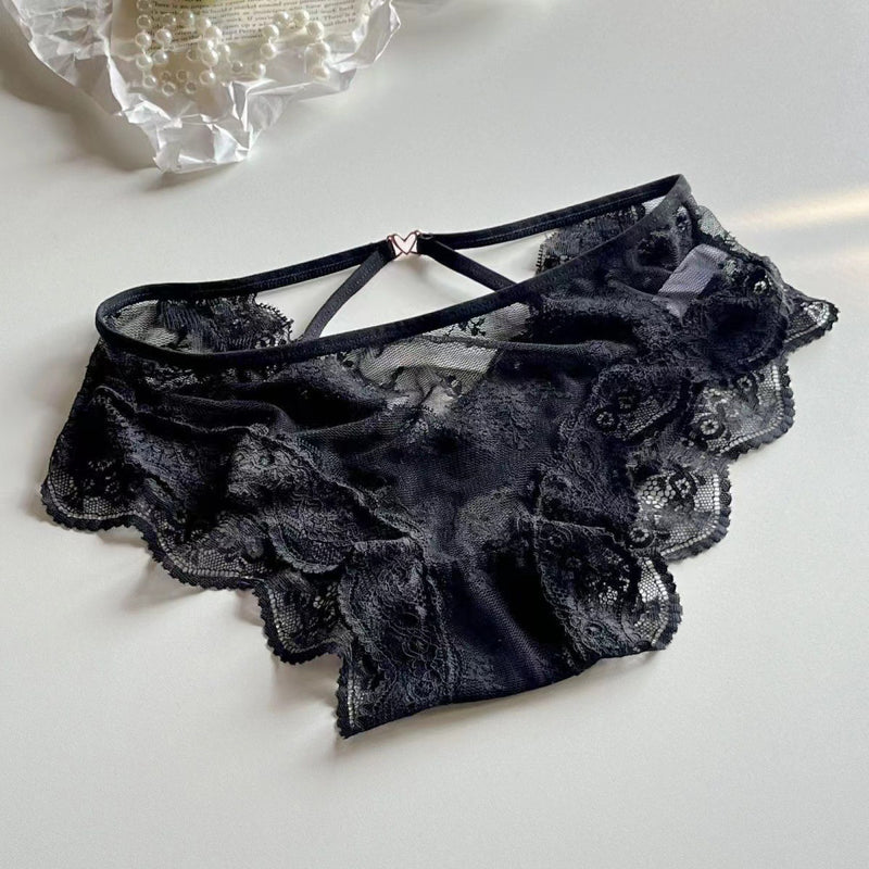 French Style Lace Girl Low Waist Sexy Underwear Breathable Hollow