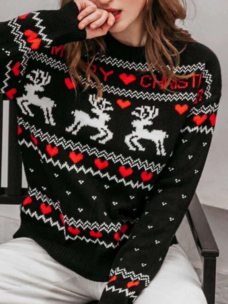 MERRY CHRISTMAS Round Neck Sweater