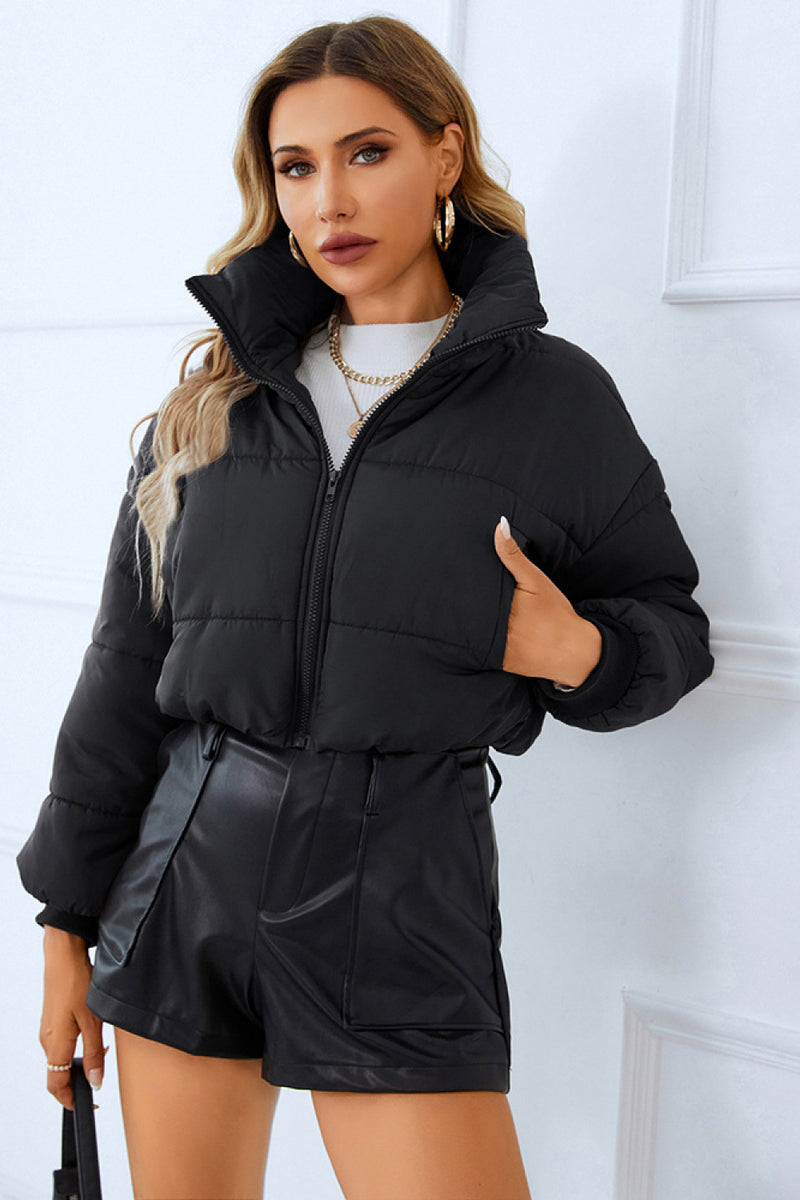 Zip-Up Winter Coat with Pockets