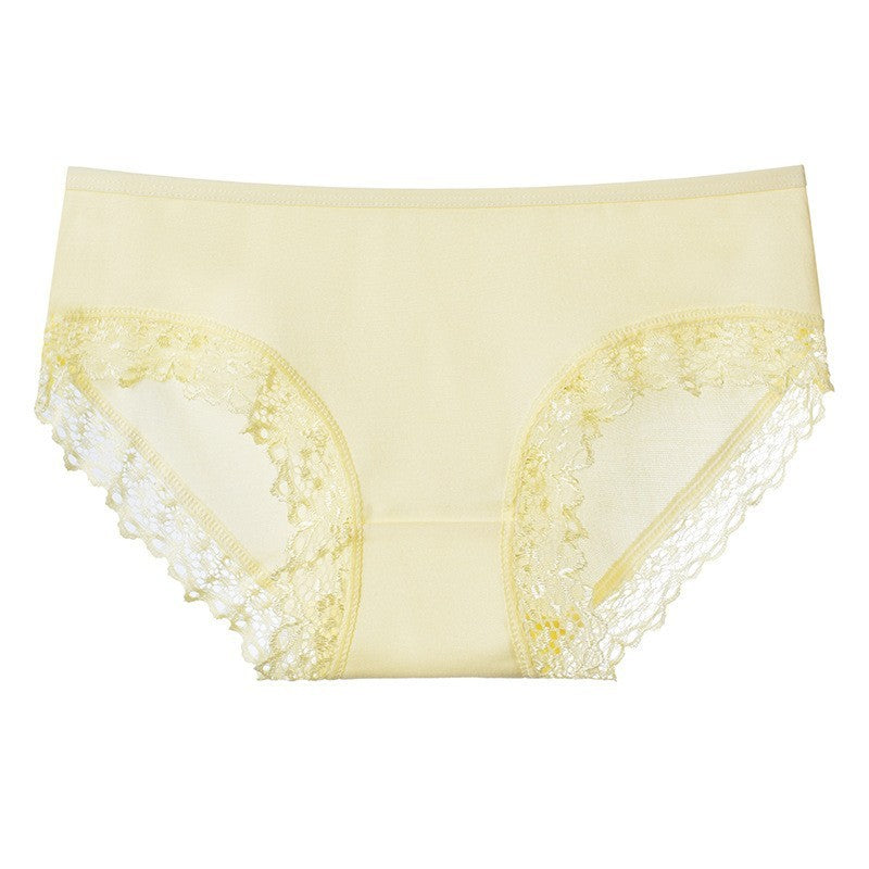 Fashion Women's Lace Edge Solid Color Underwear