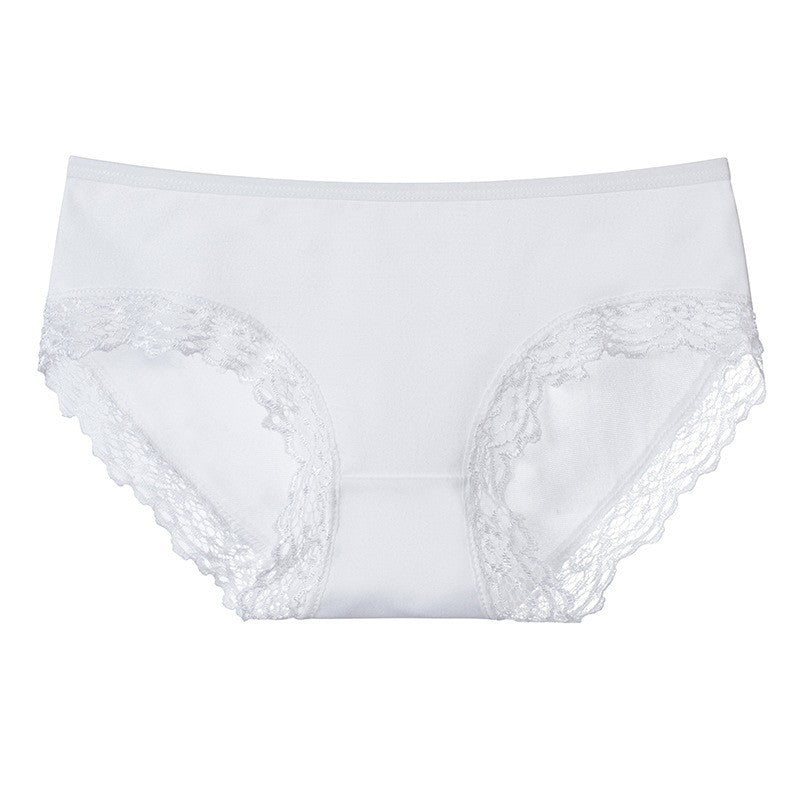 Fashion Women's Lace Edge Solid Color Underwear