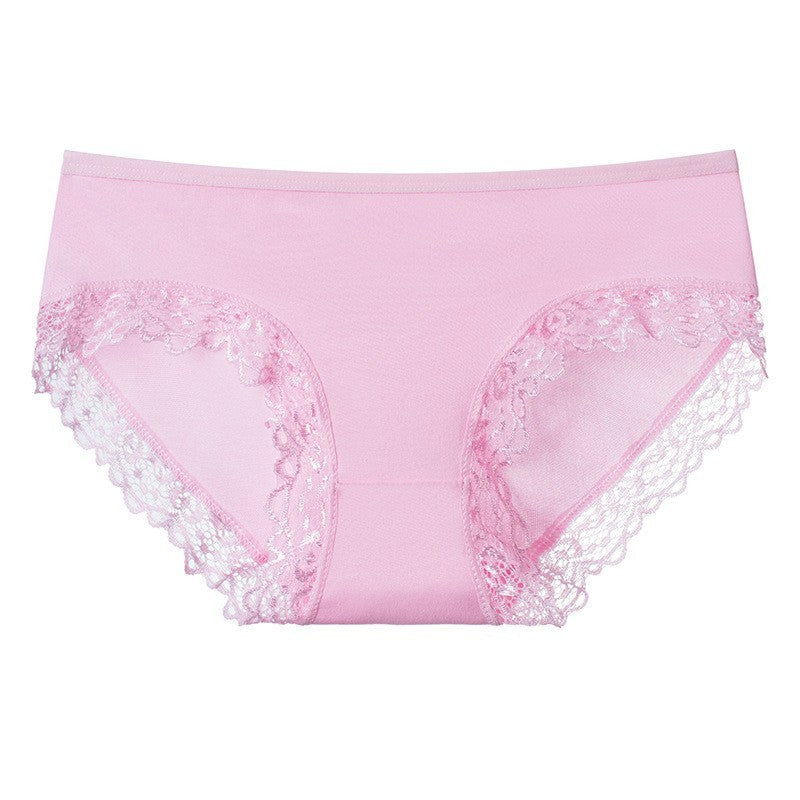 Fashion Women's Lace Edge Solid Color Underwear