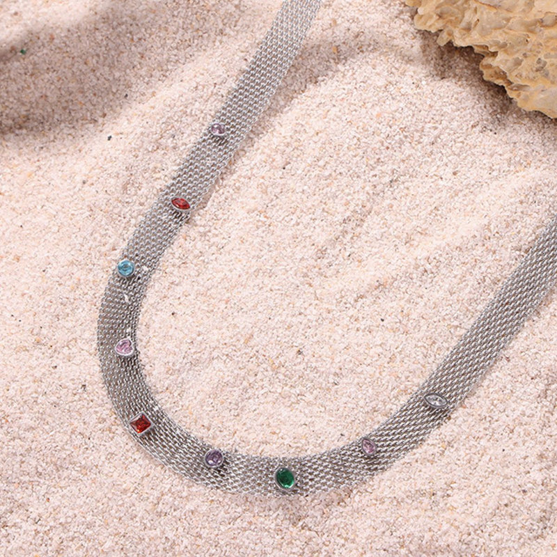 Titanium Steel Zircon Necklace