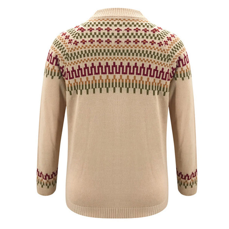 Long Sleeve O Neck Knitted Sweater