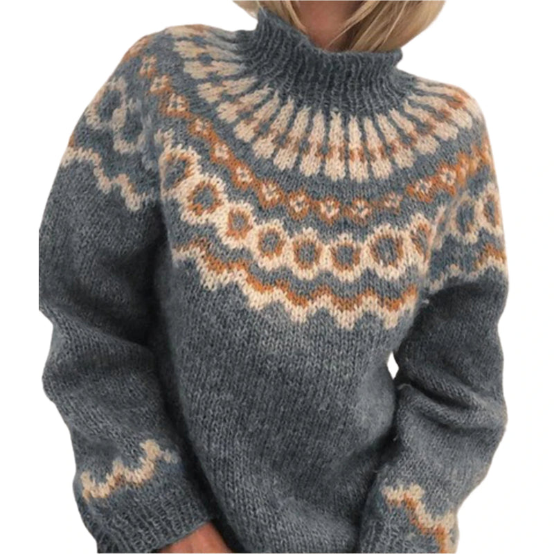 Long Sleeve O Neck Knitted Sweater