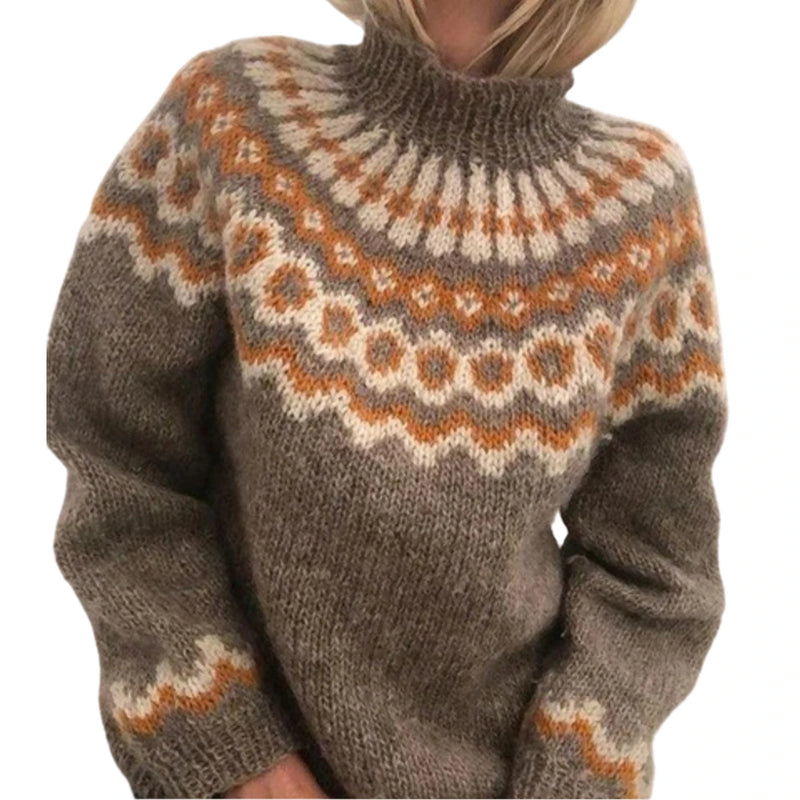 Long Sleeve O Neck Knitted Sweater