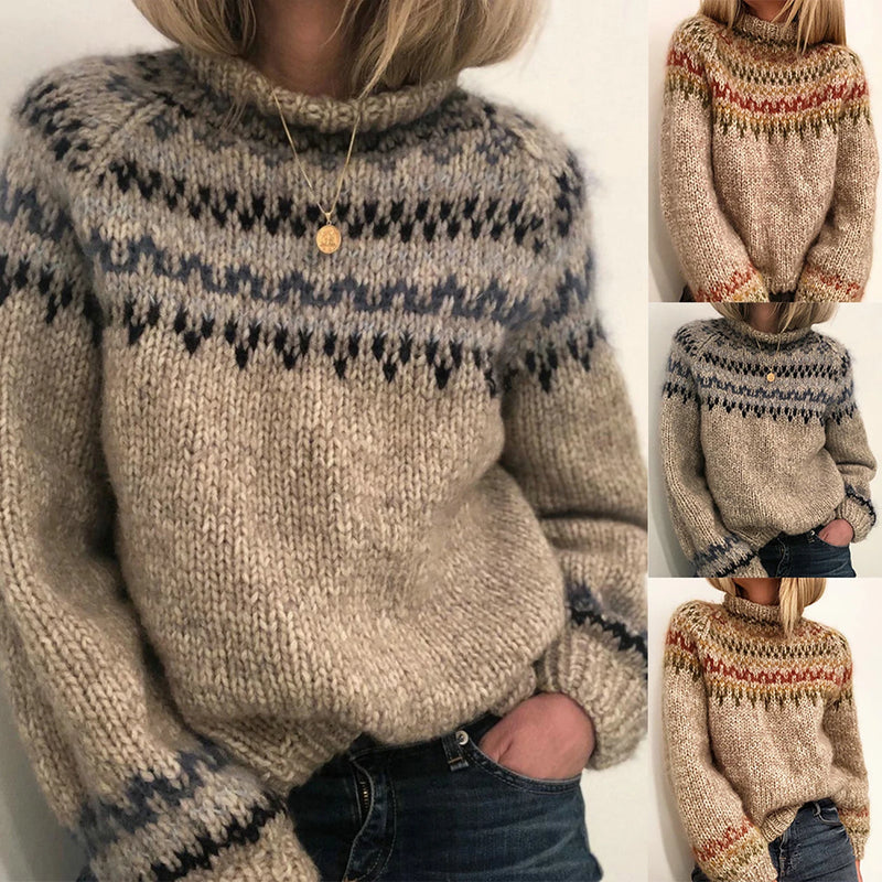 Long Sleeve O Neck Knitted Sweater