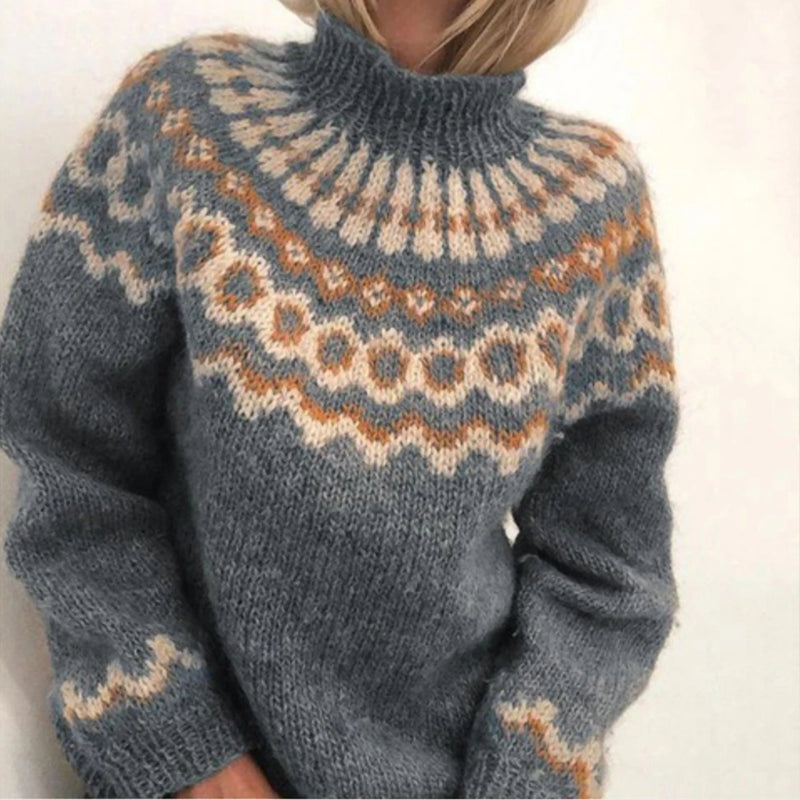 Long Sleeve O Neck Knitted Sweater