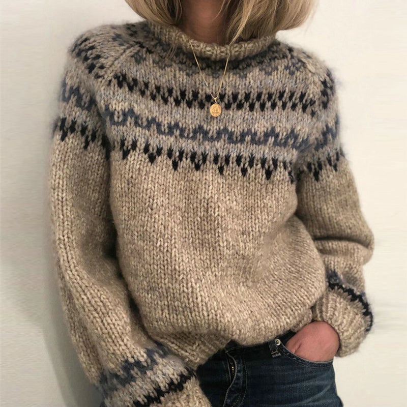 Long Sleeve O Neck Knitted Sweater