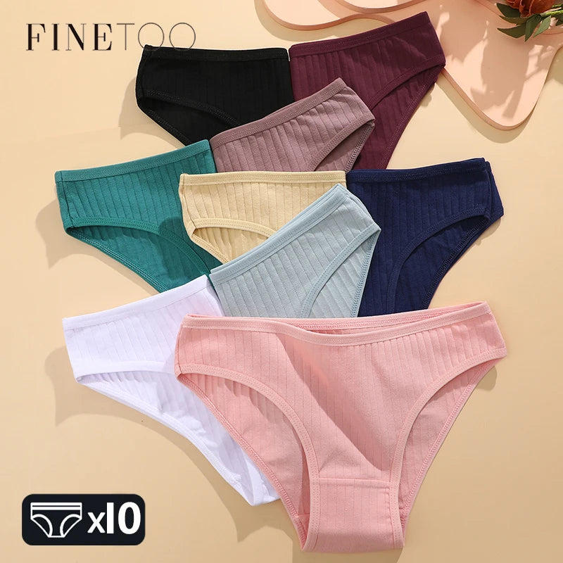 10PCS Women's Cotton Panties Sexy Breathable