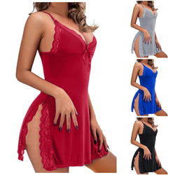 Split Nightgown Backless Ultra Mini Dress