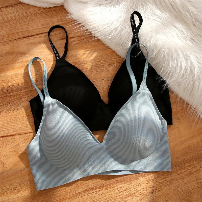 Wireless Bra Deep V Padded Bralette S-XL