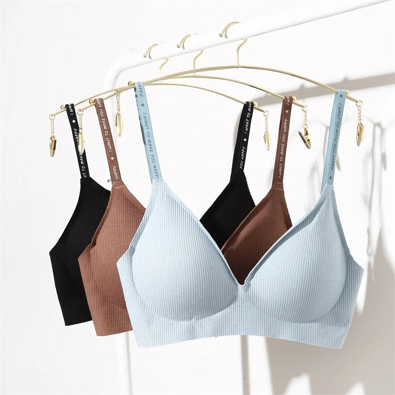 Wireless Bra Deep V Padded Bralette S-XL