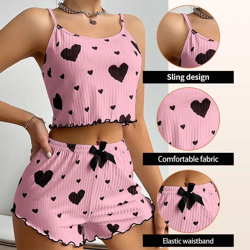 Silk Suspender Pajama Set