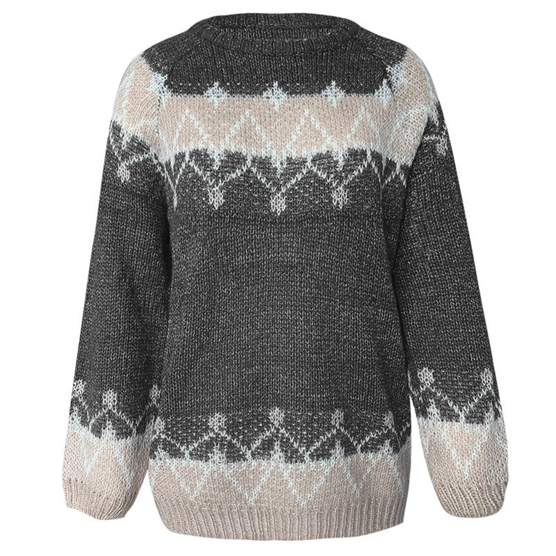 Long Sleeve O Neck Knitted Sweater