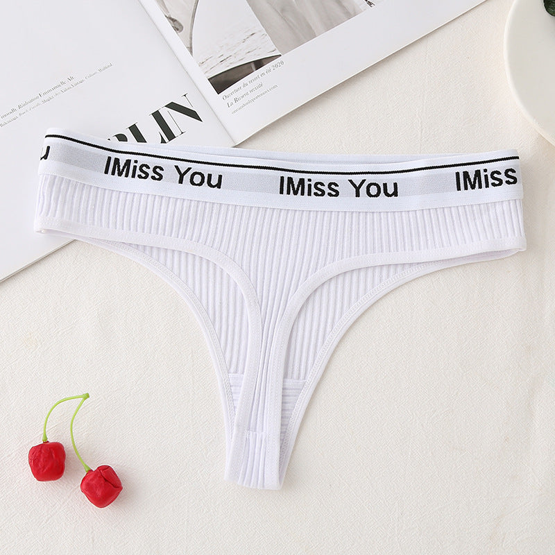 Low Waist Cotton Crotch Panties Women's T-back