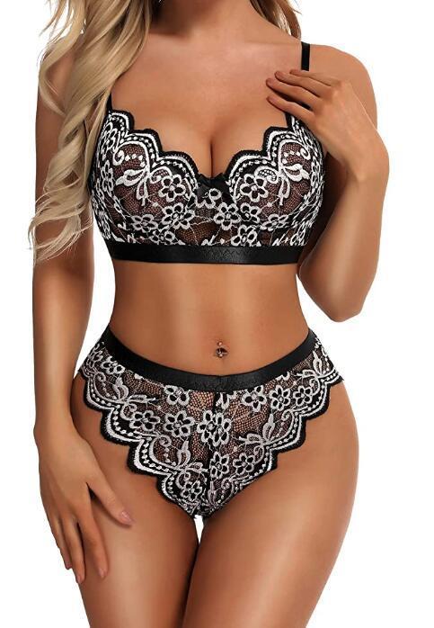 Lace Bra And Panties Set Two-piece Floral