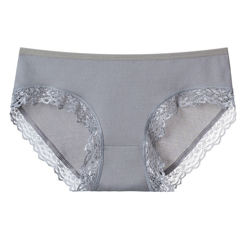 Fashion Women's Lace Edge Solid Color Underwear