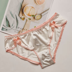 Women's Wooden Ear Triangle Low Waist Bow Cute Panties