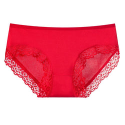 Fashion Women's Lace Edge Solid Color Underwear