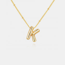 Gold-Plated Bubble Initial Necklace