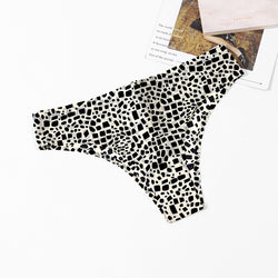 Leopard Print Underwear Women's Breathable Traceless Ice Silk Briefs