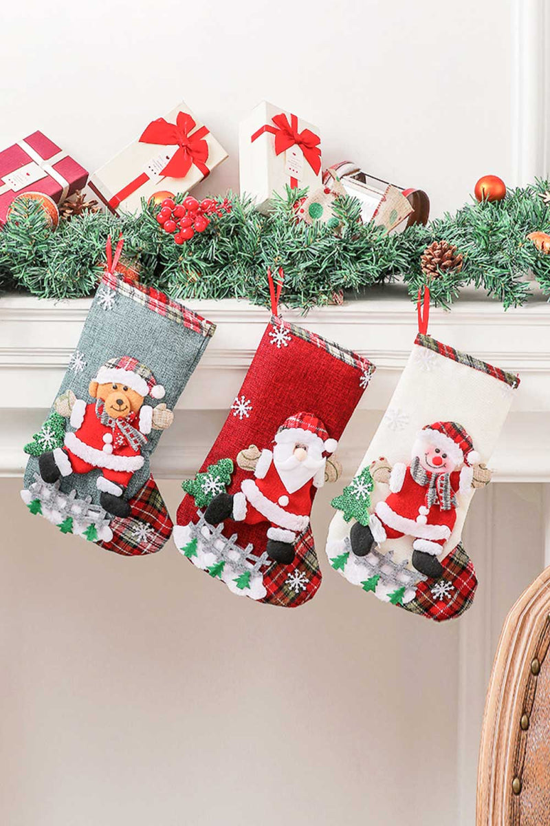 4-Pack Plaid Christmas Stockings