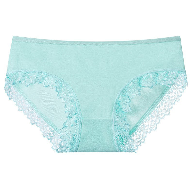 Fashion Women's Lace Edge Solid Color Underwear